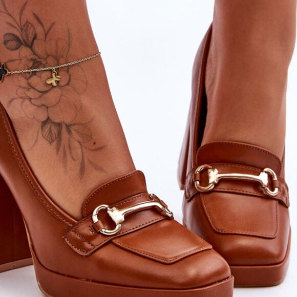 Like New, Gucci Leather Horse-bit Lug Sole Heels - Picture 7 of 16